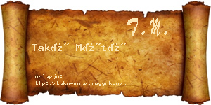Takó Máté névjegykártya